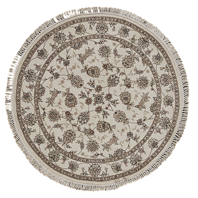 High-Quality Hand-Knotted Ivory Area Rug