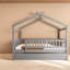 Lits en bois peu encombrants avec lit gigogne, maison grise moderne