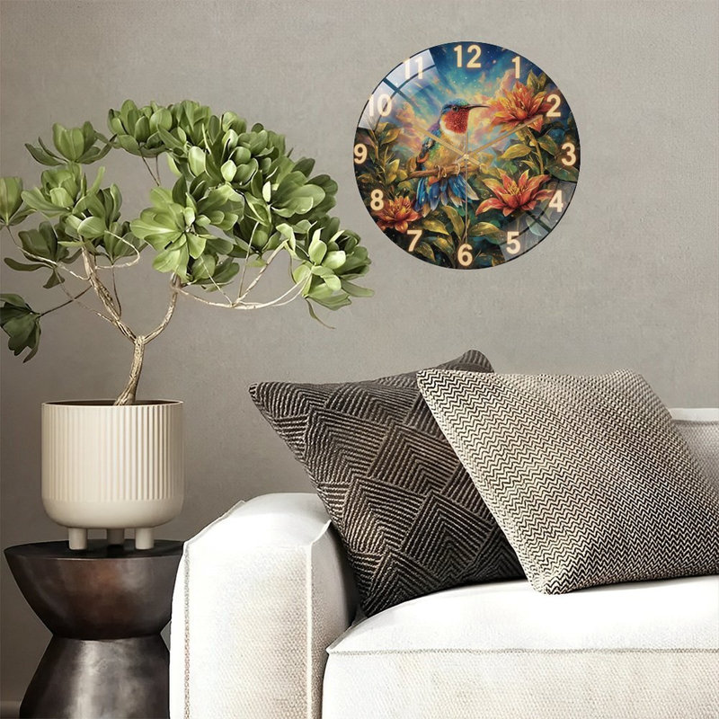 Horloge murale colibri 12 po