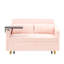 Charmant velours côtelé rose : design coulissant, plateau amovible, ports pour une chambre à coucher élégante et raffinée.