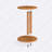 Wooden C-Shaped End Table – Round Top Minimalist Style