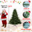 7.5FT Full-Shaped Artificial Christmas Tree, 2441 PE/PVC Mixed Needle Tips, Wide Base For Large Spaces, Hinged Structure, Metal Stand For Strong Support-817570918-817570917