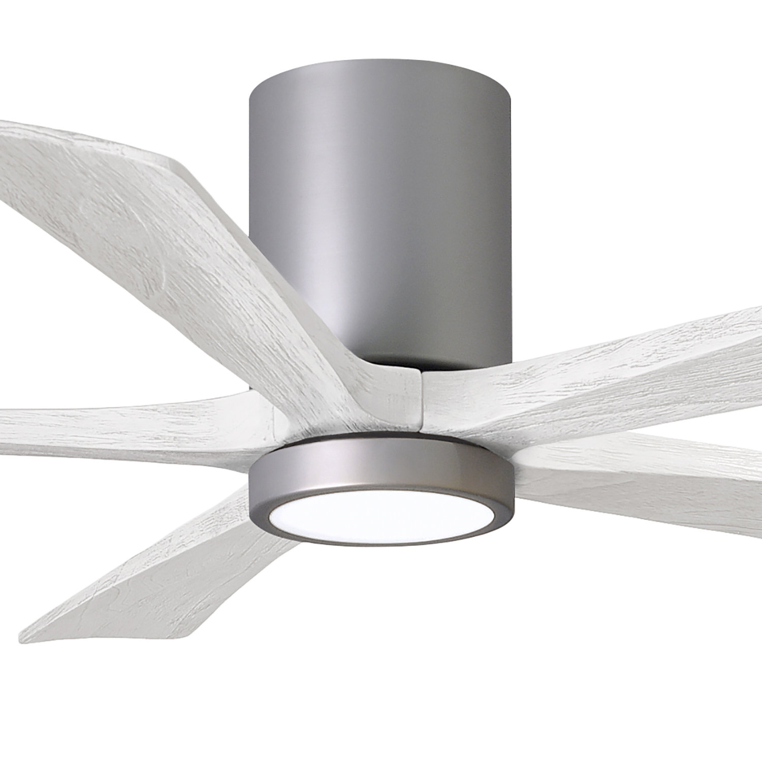 Irene Ceiling Fan with LED Light Kit, Brushed Nickel, 52", Matte White