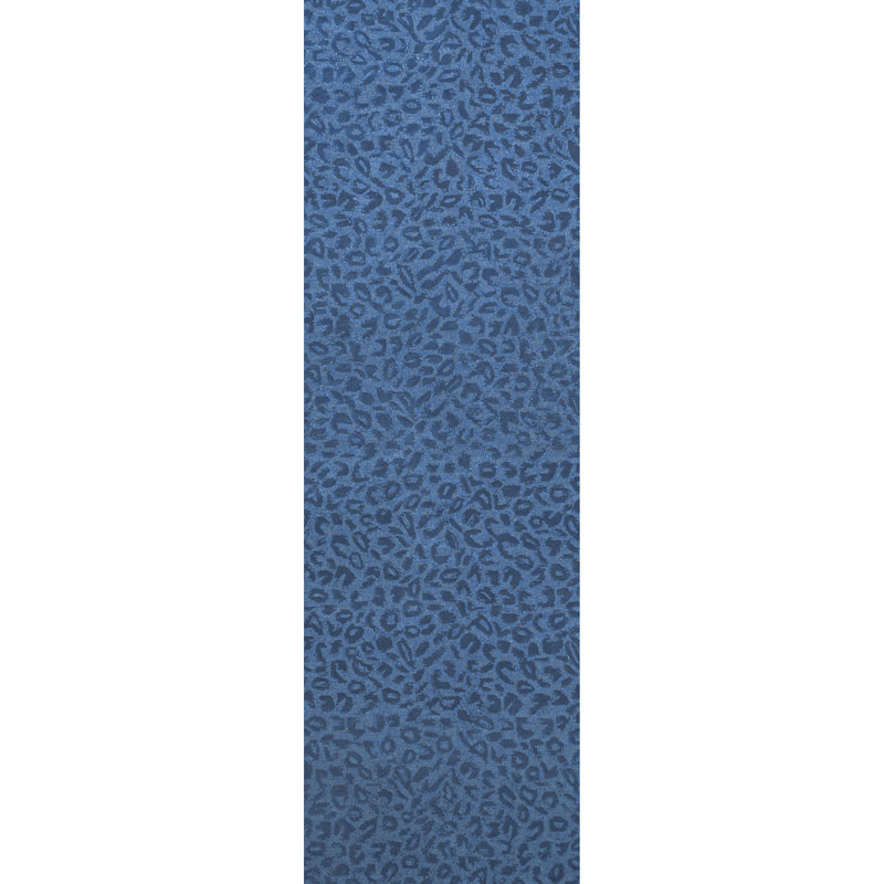 Leopardess Cobalt Blue Hand-Tufted Responsible Wool Rug, Runner 2'6" x 8'