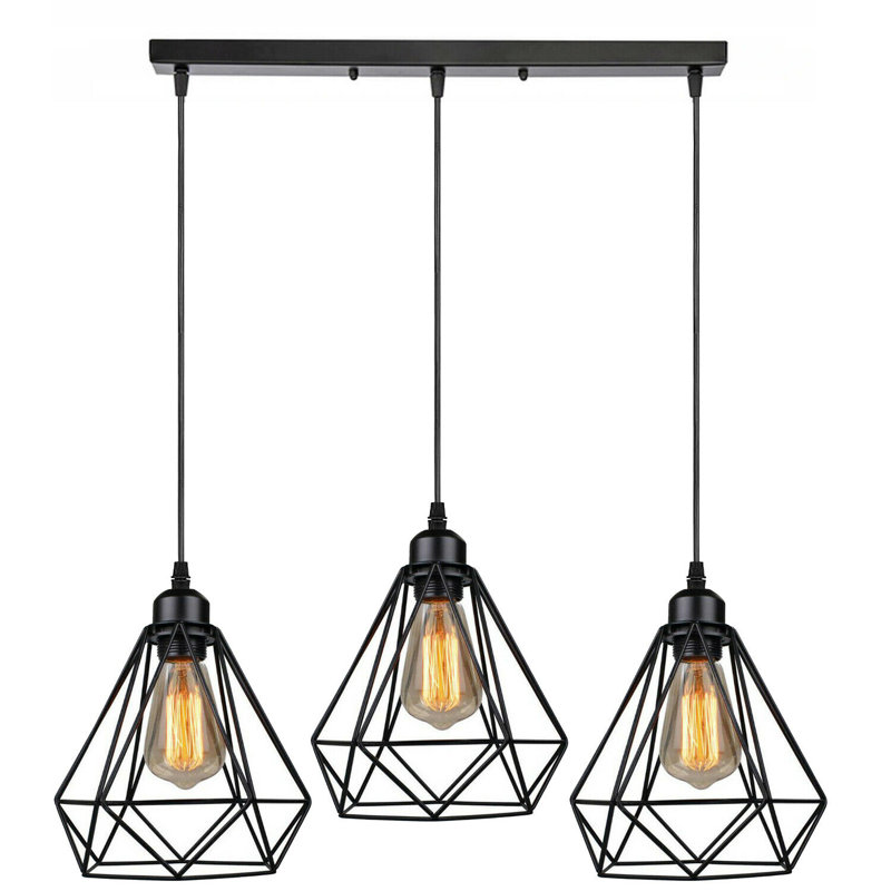 Carnbrock 3 - Light Black Kitchen Island Pendant, Yes