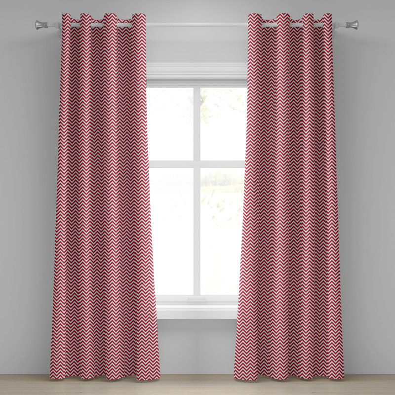 Rideau décoratif à 2 panneaux avec œillets East Urban Home, 50 po x 72 po, blanc corail foncé, L 50 po x L 108 po
