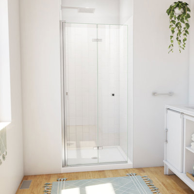 Aqua-Q Fold 36 W X 36 D X 76.75 H Frameless Square Shower Kit