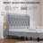 Velvet Tufted Upholstered Platform Bed with Charging Station (Light Gray, Full Size)-822808539-822808540