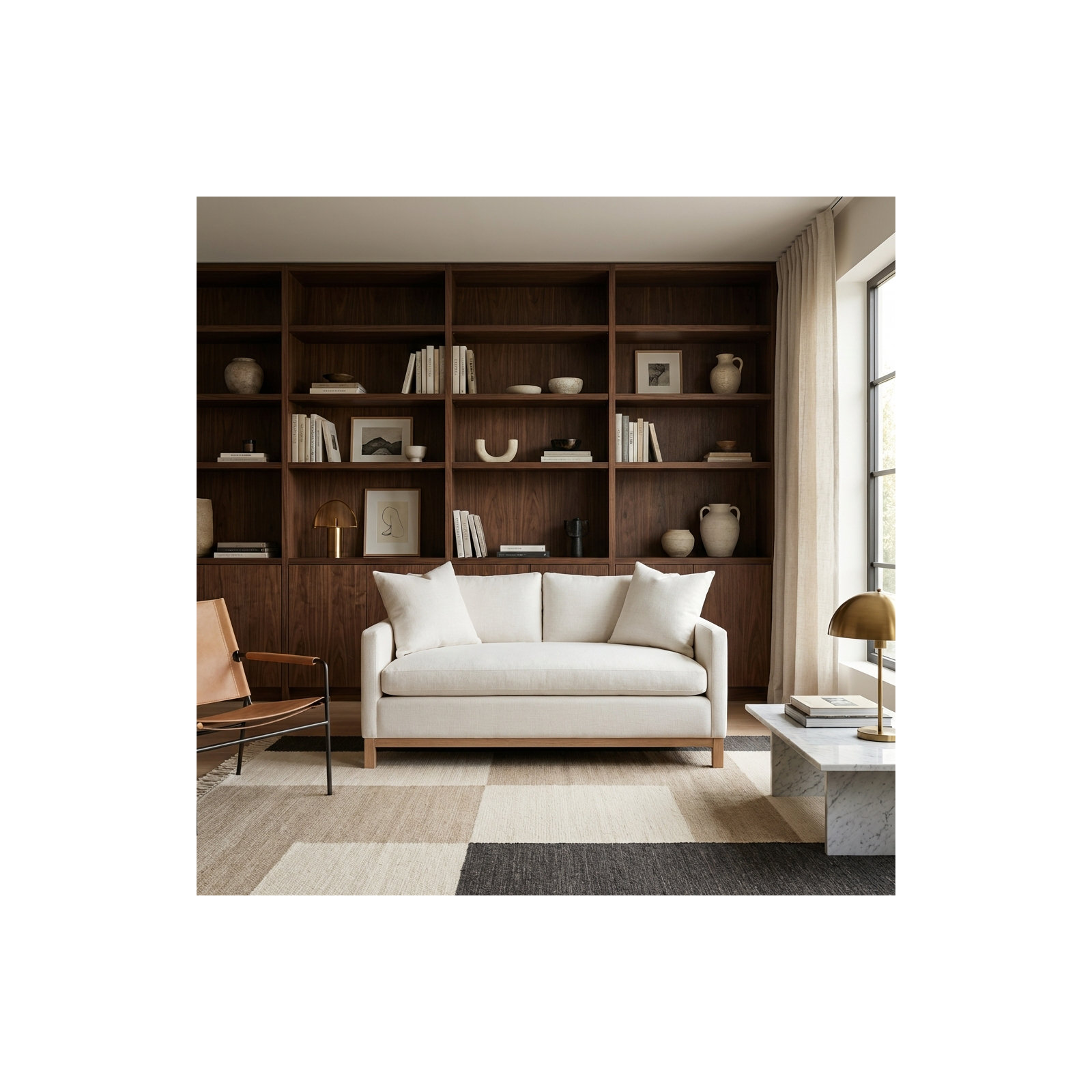 Cami 64'' Upholstered Loveseat, Cream Polyester Blend