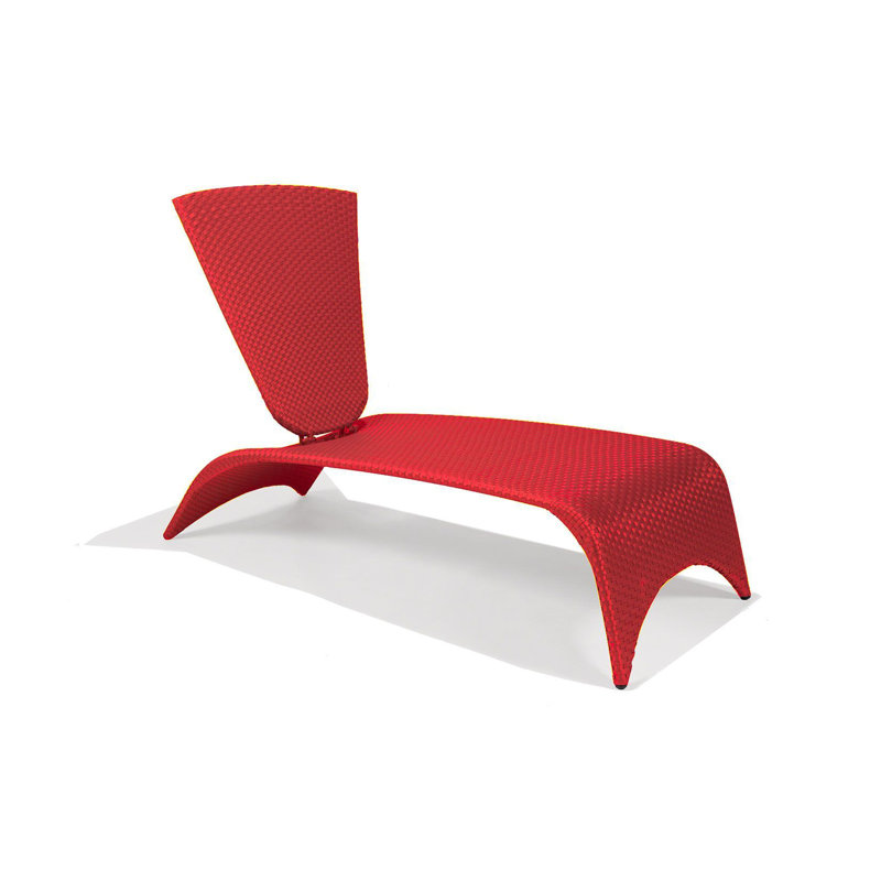 Malibu Nest Chaise Lounge with Folding Back, Red