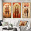 Alien Goddess Vintage Dreamscape Illustration V - Abstract Portraits Art Set Of 3 Pieces-1739325830-1739325831