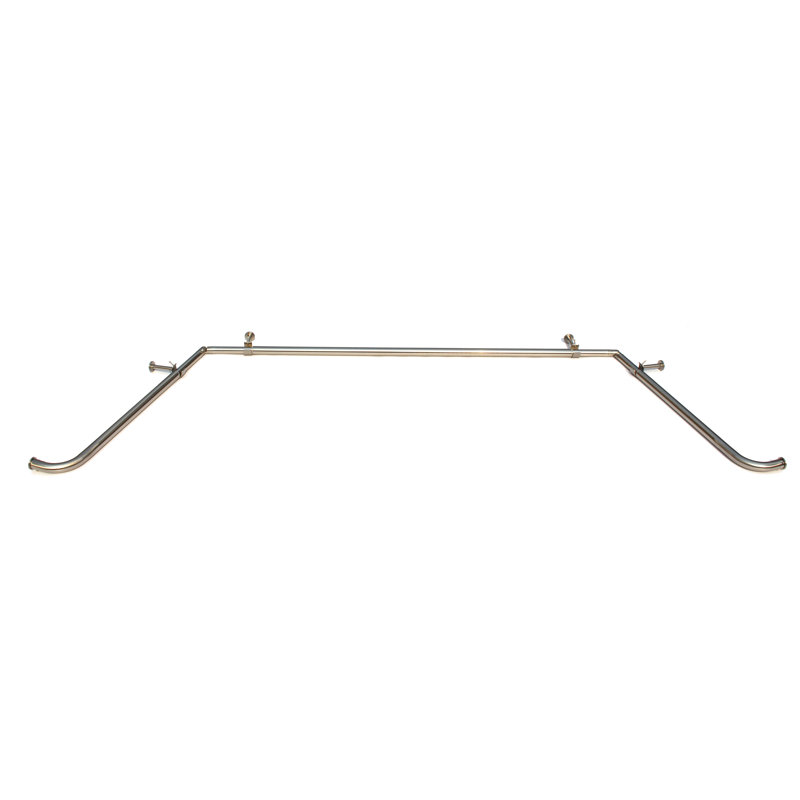 Avanley Adjustable Single Curtain Rod, Brushed Steel