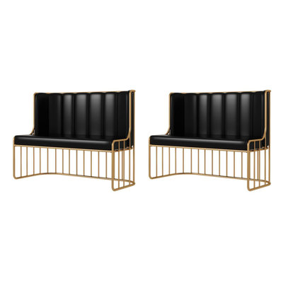 Milk Tea Shop Cafe Restaurant Bar Black Bench Upholstered Bench