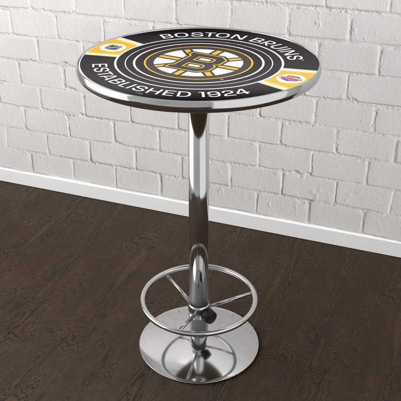 Boston Bruins Patch  Bar Table With Footrest