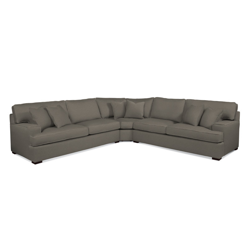 Sadie L-Sectional, Java Finish, Gray Sugar Performance; 0863-84