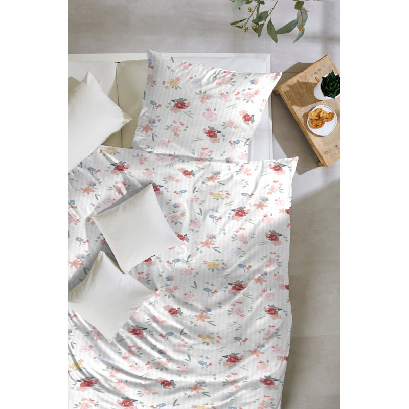 Coshocton Cotton 144 TC Duvet Cover Set, Blue, 155 x 220 cm - 1 Pillowcase (80 x 80 cm)