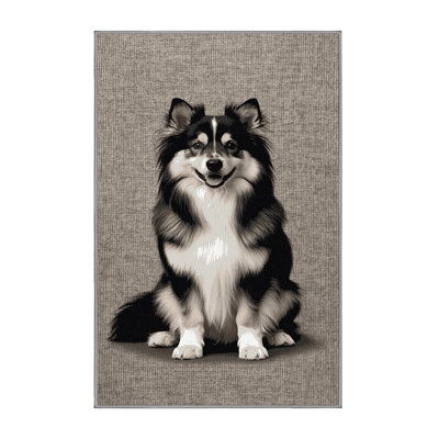 Washable Finnish Lapphund Dogs Area Rug