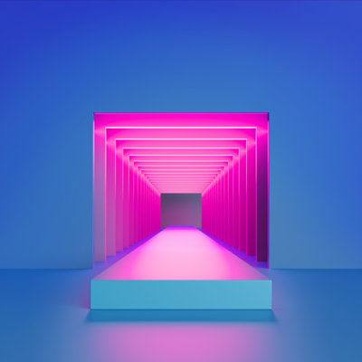 Pink Neon Light - Wrapped Canvas Print