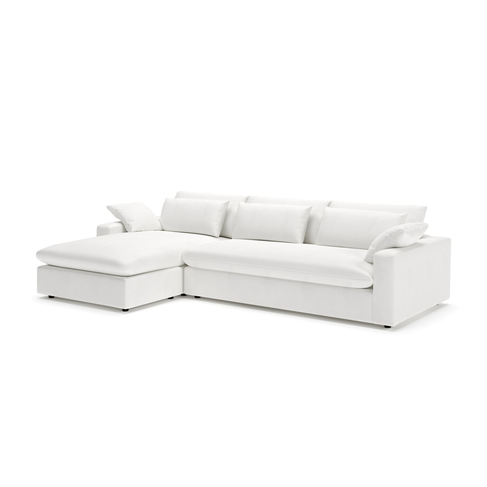 Remy Chaise Sectional, Monique Oyster Textured Chenille, Left Hand Facing