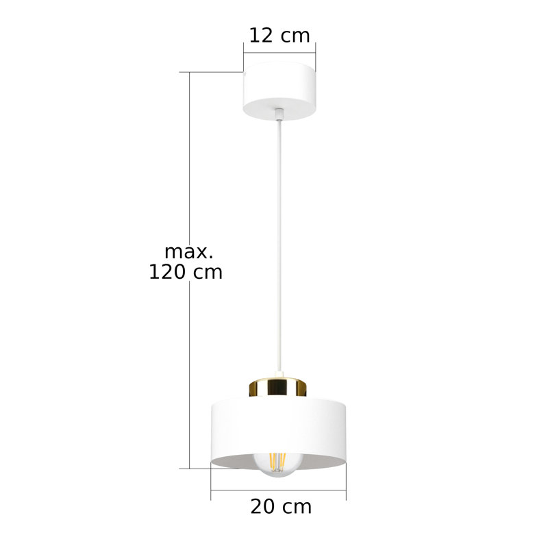 1 - Light Drum Pendant, White