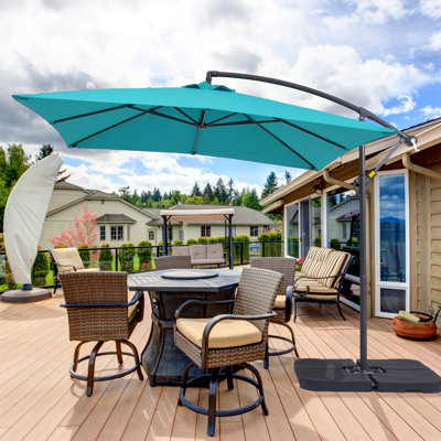 Parasol suspendu d'extérieur 8,2 x 8,2 pi pour terrasse