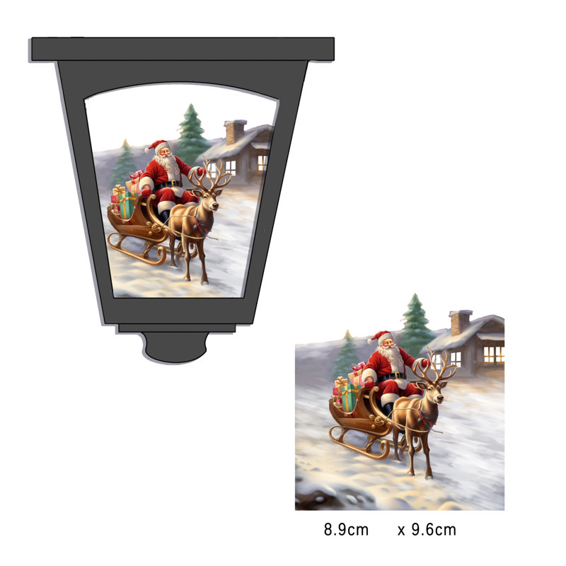 Lampadaire solaire avec conception de traîneau du Père Noël, décor de jardin pour patio, patio et sentier Ip65