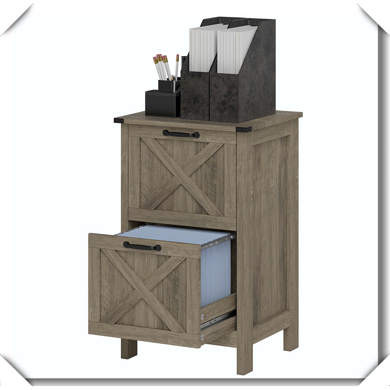 2 Drawers File Cabinet Anti-tipping Stable Secure Storage Design, Grey