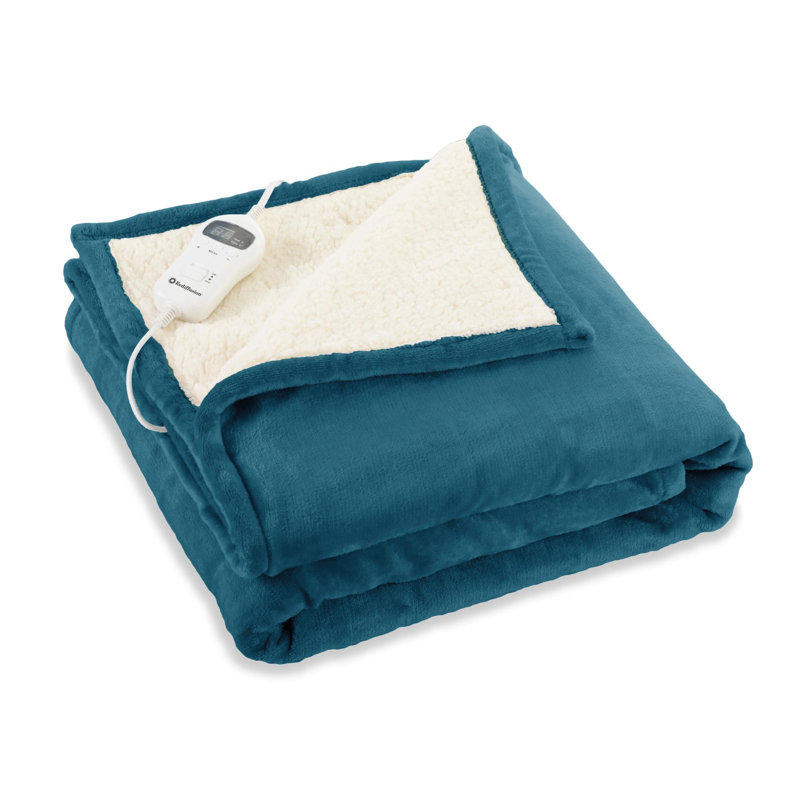 CosySnug Luxury Heated Throw Soft Flannel and Plush Teddy Fleece, Grey, 160cm x 120cm