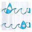 Rideau de douche PEVA iDesign Shark, 72 po x 72 po, blanc et bleu