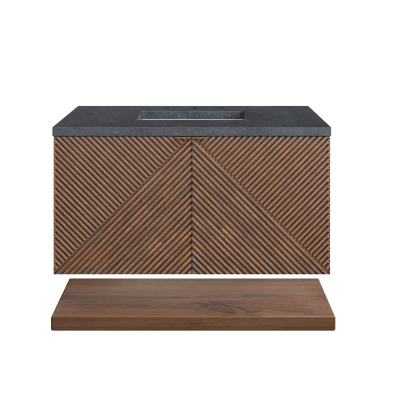 Marcello 36'' W Single Vanity, Charcoal Soapstone, 8" Widespread