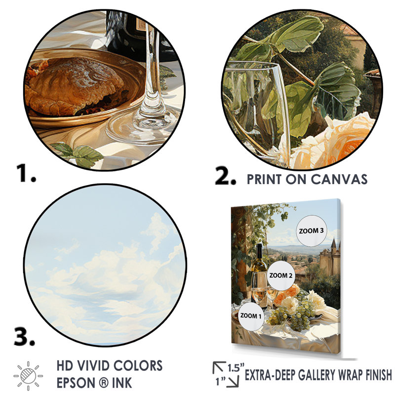 " Wine Champagne Charm I ", Wrapped Canvas, 40" H x 30" W x 1.5" D