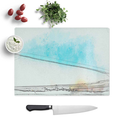 Tempered Glass View of San Francisco in California in Abstract Chopping Board