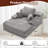  Chaise Lounge Sofa, Upholstered Corduroy Single Couch, Sleeper Sofa Bed With 3 Pillows, Single Couch For Living Room Or Bedroom , No Assembly Required-1991923609