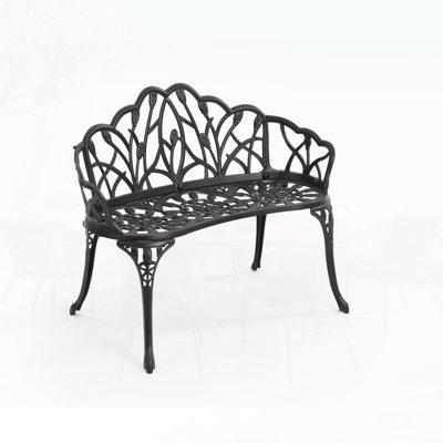 Patio Garden Bench Metal Park Bench by Astoria Grand