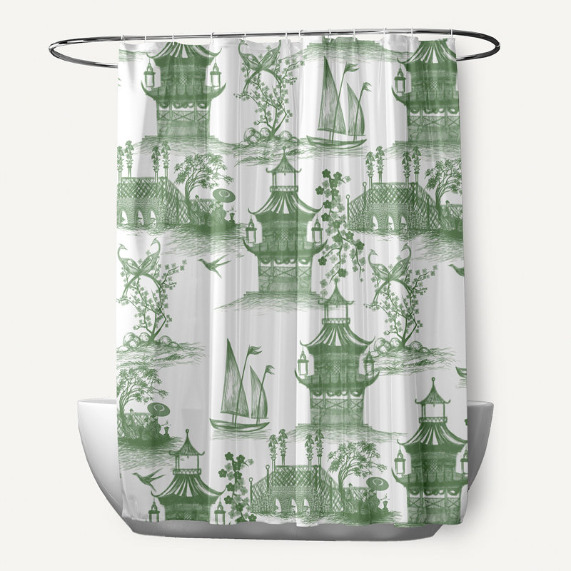 Rideau de douche Claremore par E by Design, Vert