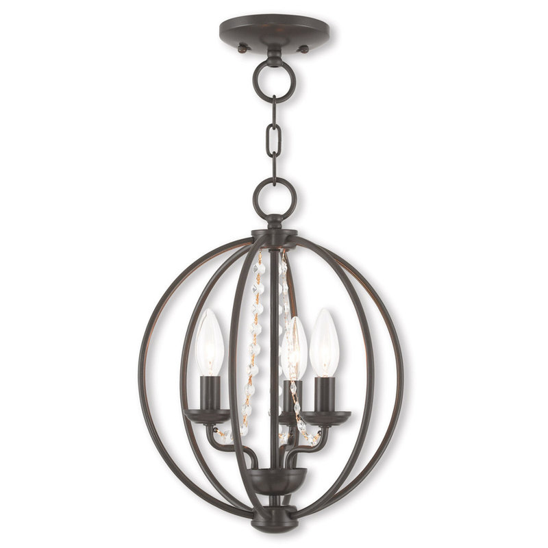 Lustre sphérique à 3 lumières Finnis, Bronze