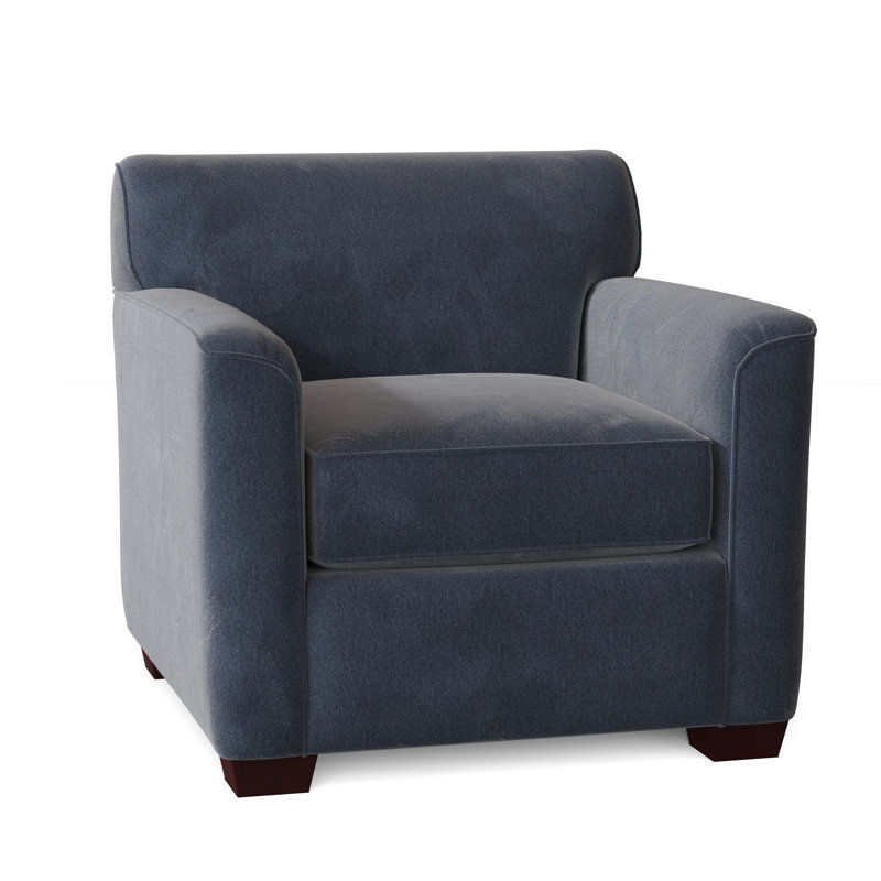 Fauteuil de 39 po de large Keaton, Non, Velours performance bleu marine Tweetie 22