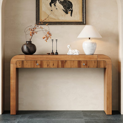 Console rustique avec façade de tiroir cannelée