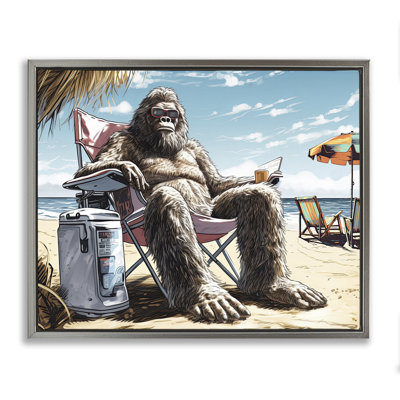 Big Monster on Beach Canvas Wall Art by Jim Baldwin