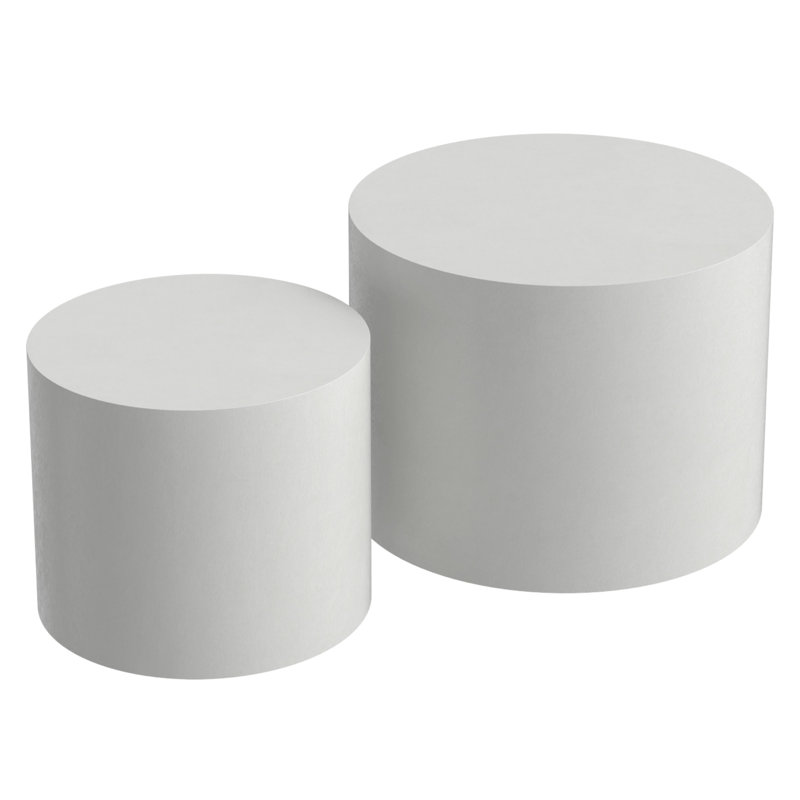 19.7" Round Nesting Coffee Table Set, White