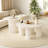 Modern Coffee Table Set Of 2, Round Coffee Table With Cylindrical Leg Design And 1 End Table