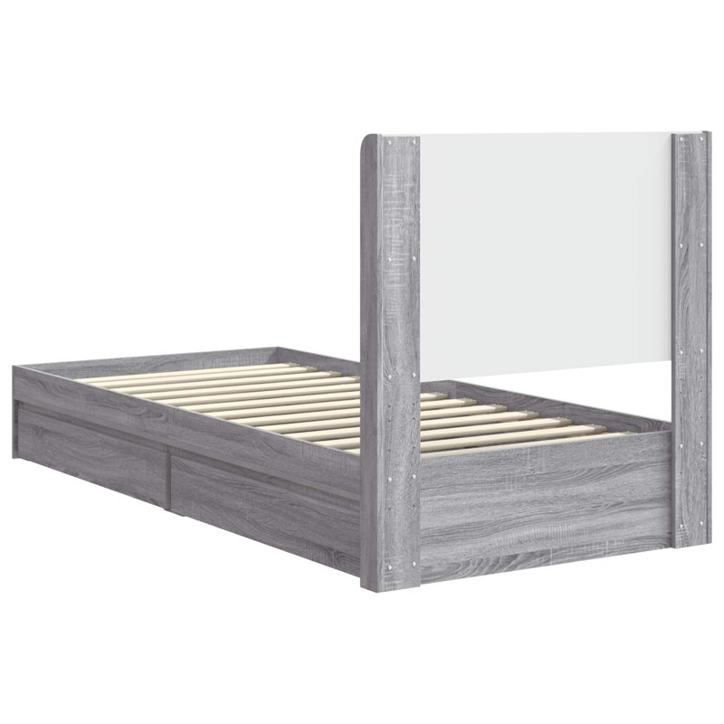 Bed, 140 x 190cm, Grey Sonoma