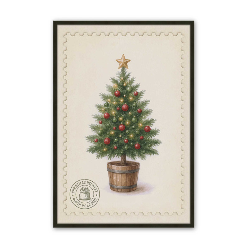 Evergreen Parcel, reproduction d'art, 16 po x 20 po, Noir satiné