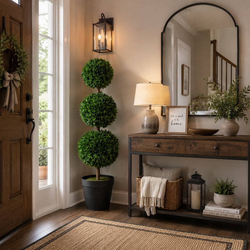 3.4 Ft Artificial Boxwood Topiary Tree for Home and Office