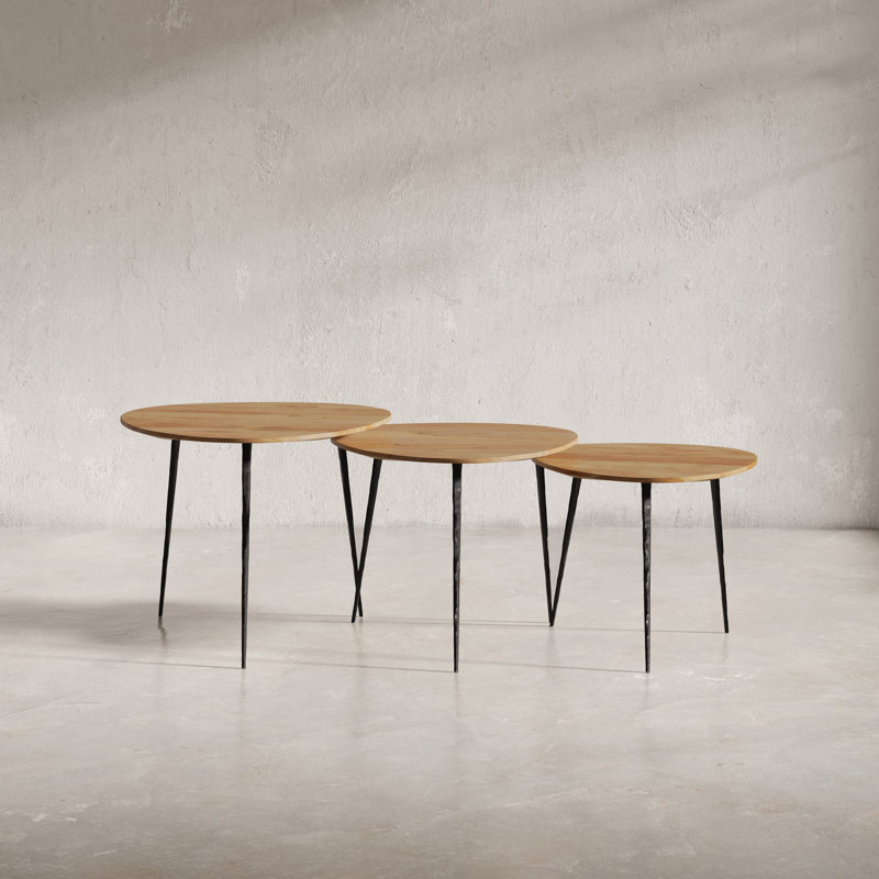 Ashelynn Solid Wood Top Nesting Tables, Natural