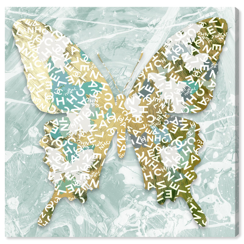 Art papillon sur toile Butterfly Graffiti 2, Toile tendue, H 30 po x l 30 po
