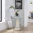 Table basse inversée triangulaire en miroir avec incrustations de diamants en cristal