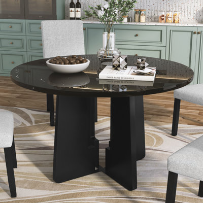 Table de salle à manger ronde avec base en croix