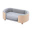 Lit pour chien surélevé de style scandinave Gaidis pour animaux de compagnie de petite et moyenne taille, avec pieds en bois massif, dossier courbé, coussin en velours amovible, matériau respirant, mousse rebondie-121274494
