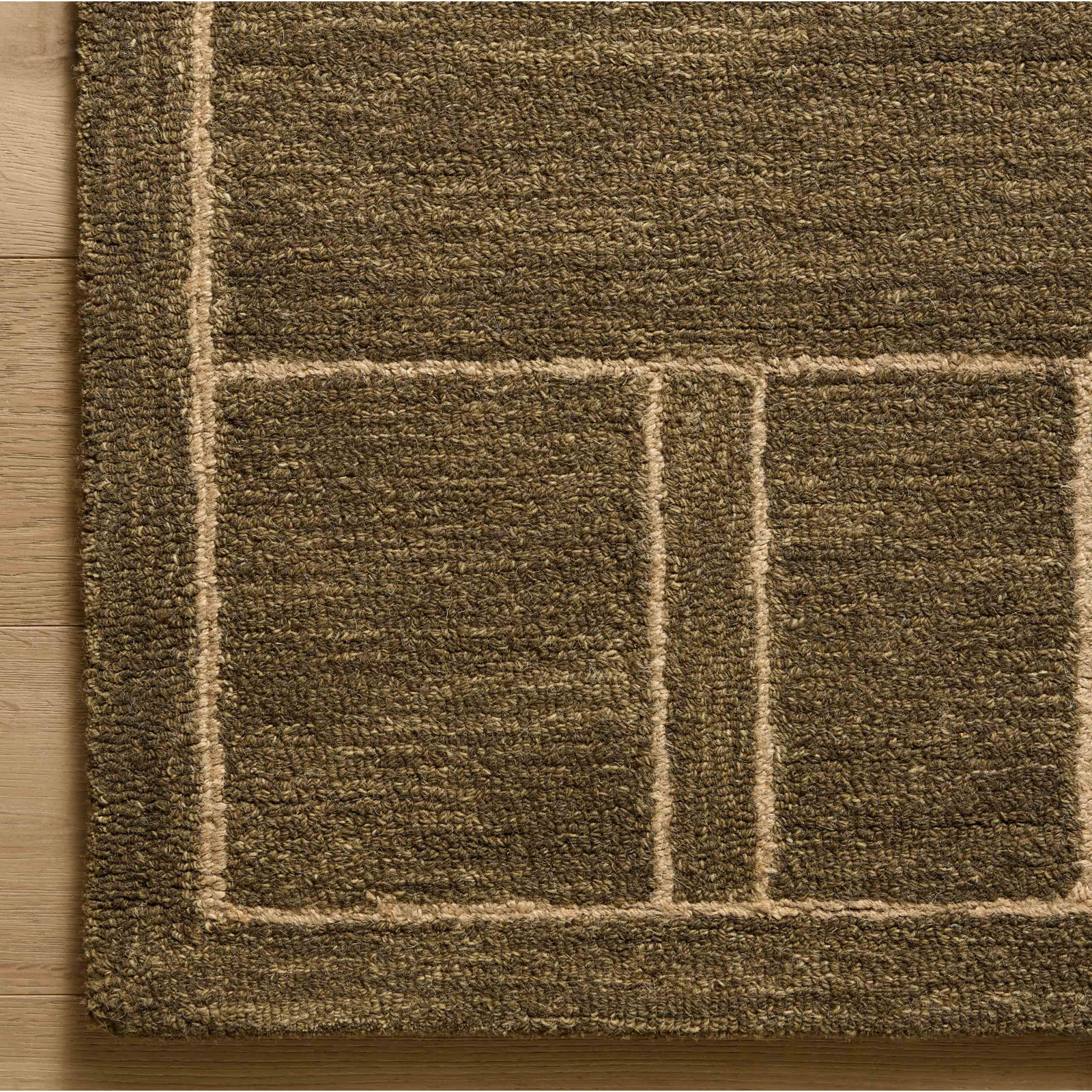 Jeremiah Brent x Loloi Barrow Olive Natural Jute Rug, Rectangle 3'6" x 5'6"